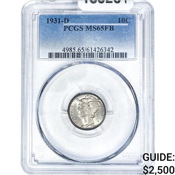 1931-D Mercury Silver Dime PCGS MS66 FB