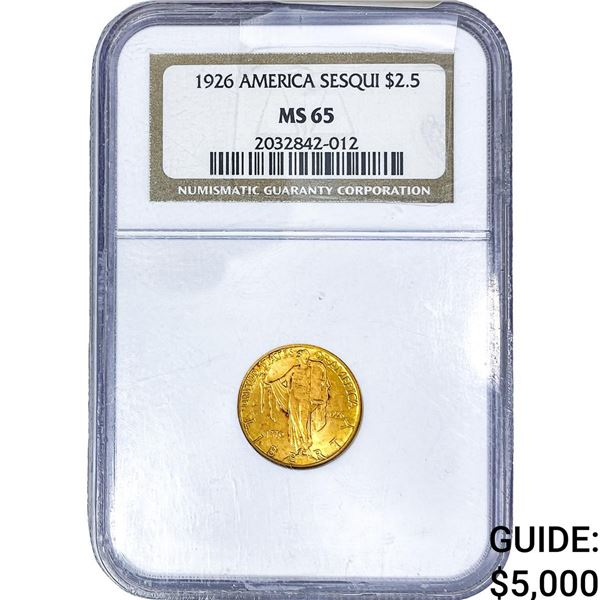 1926 Sesquincentennial $2.50 Gold Quarter Eagle NGC MS65