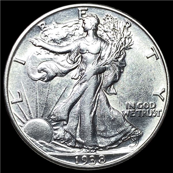 1938-D Silver Walking Liberty Half Dollar  CHOICE AU