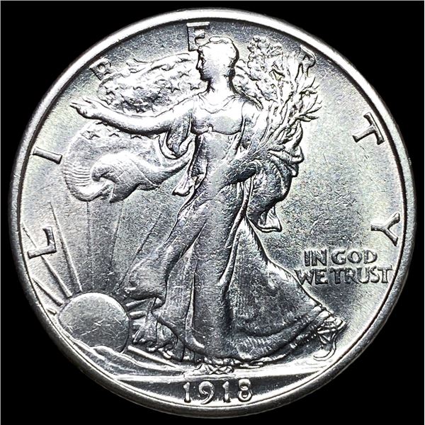 1918-S Silver Walking Liberty Half Dollar  CLOSELY UNCIRCULATED