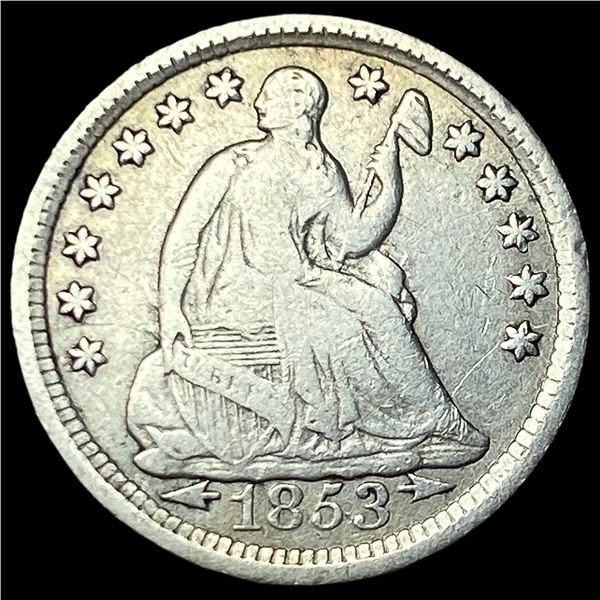 1853 Arrows Seated Liberty Half Dime LIGHTLY  CIRCULATED