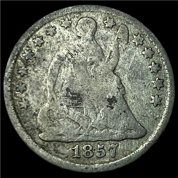 1857 Seated Liberty Half Dime NICELY  CIRCULATED