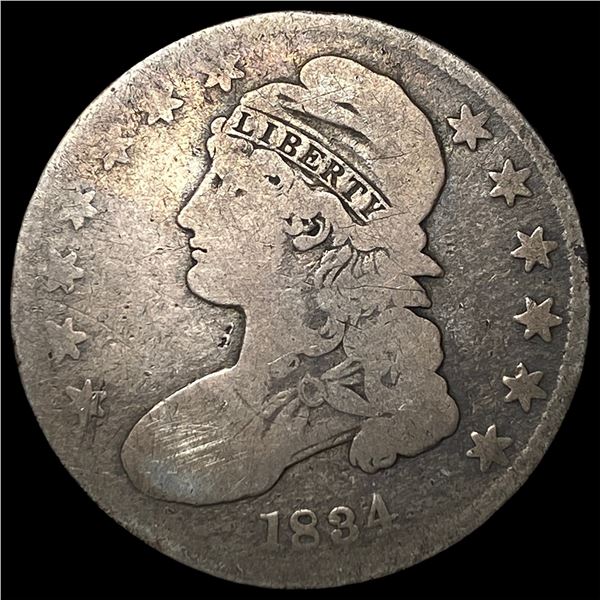 1834 Capped Bust Half Dollar NICELY  CIRCULATED
