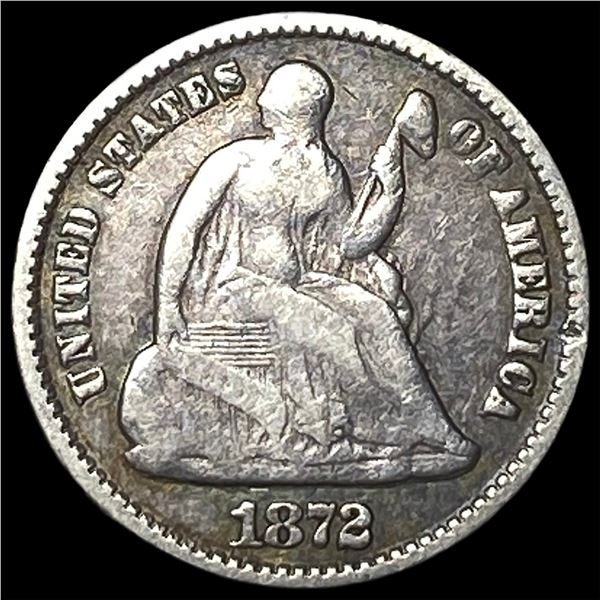 1872 Silver Seated Liberty Half Dime LIGHTLY  CIRCULATED