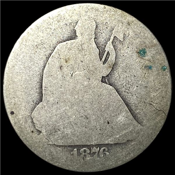 1876-CC Silver Seated Liberty Quarter NICELY  CIRCULATED