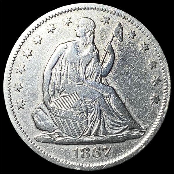 1867-S Seated Liberty Half Dollar CLOSELY  UNCIRCULATED