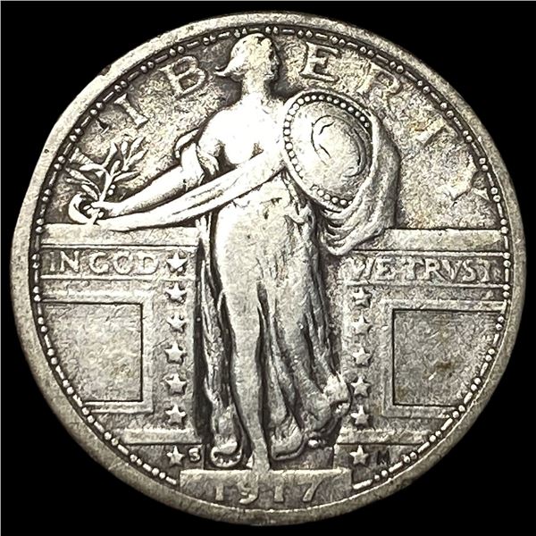 1917-S Type 1 Standing Liberty Quarter NEARLY  UNCIRCULATED
