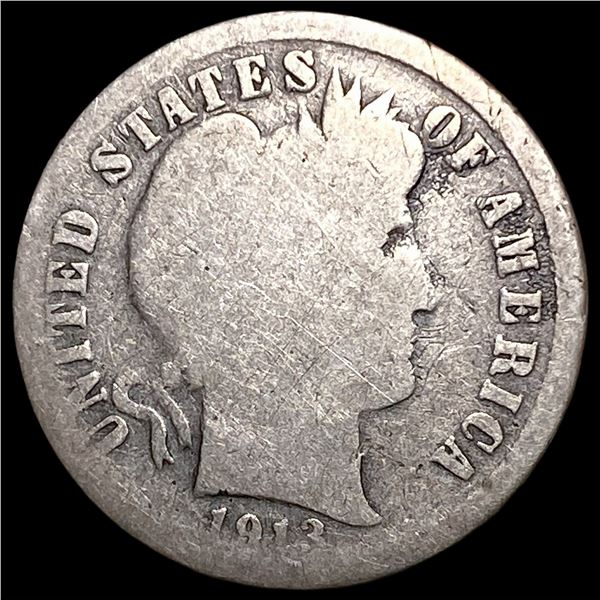 1913-S Silver Barber Dime NICELY CIRCULATED