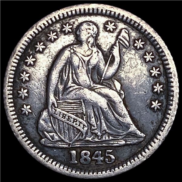 1845 Seated Liberty Half Dime NEARLY  UNCIRCULATED