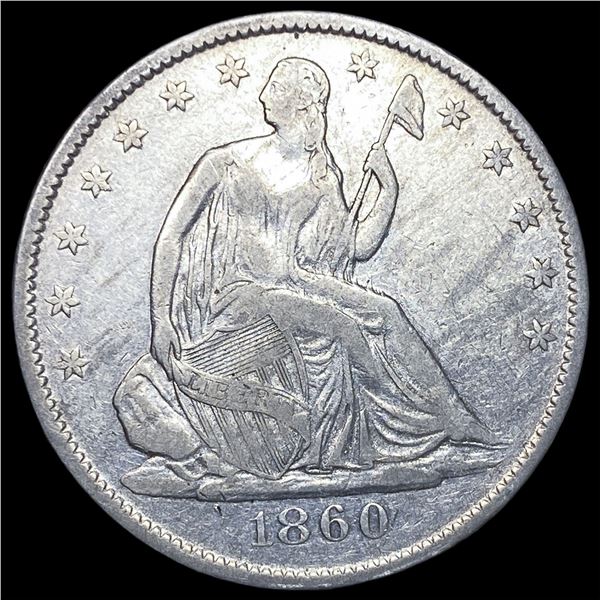 1860-O Seated Liberty Half Dollar ABOUT  UNCIRCULATED