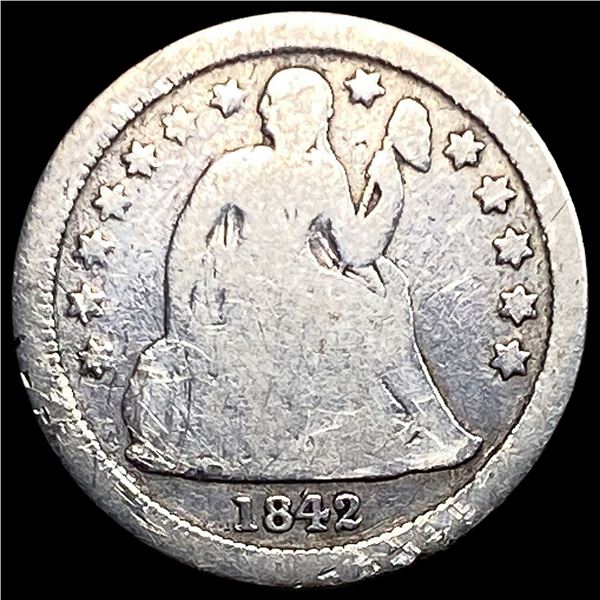 1842-O Silver Seated Liberty Dime NICELY  CIRCULATED