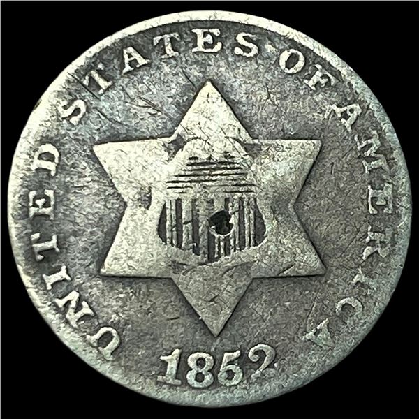 1852 Silver Three-Cent Piece LIGHTLY  CIRCULATED