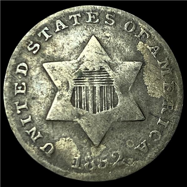 1852 Silver Three-Cent Piece LIGHTLY  CIRCULATED