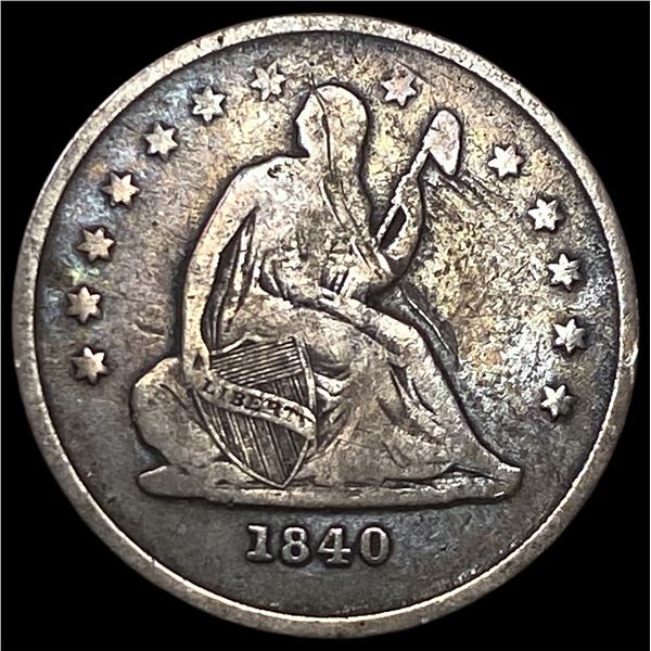 1840-O Silver Seated Liberty Quarter LIGHTLY  CIRCULATED