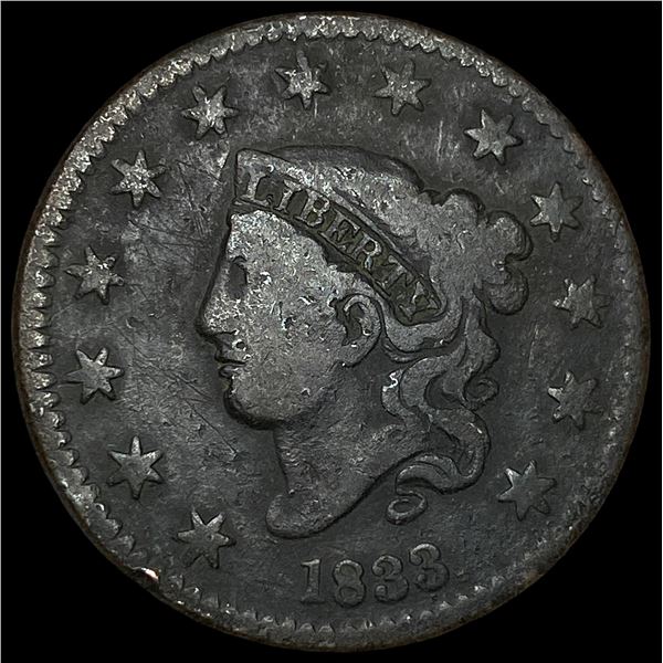 1833 Coronet Head Large Cent NICELY  CIRCULATED