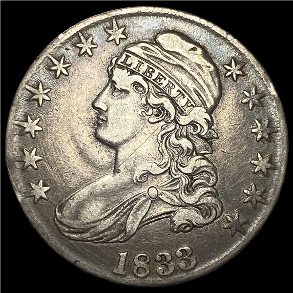 1833 Capped Bust Half Dollar NEARLY  UNCIRCULATED