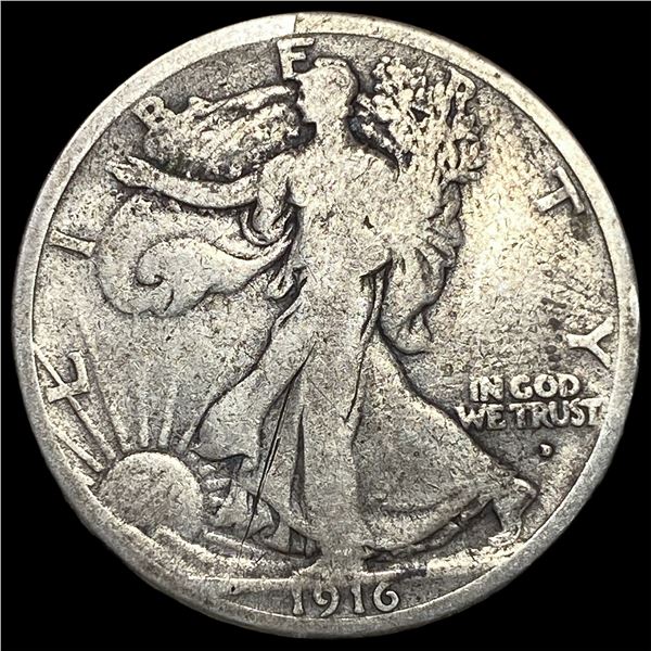 1916-D Silver Walking Liberty Half Dollar  NICELY CIRCULATED