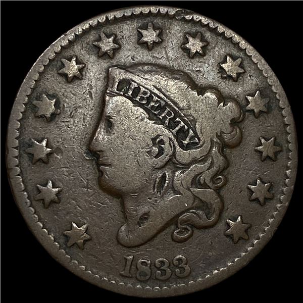 1833 Coronet Head Large Cent NICELY  CIRCULATED