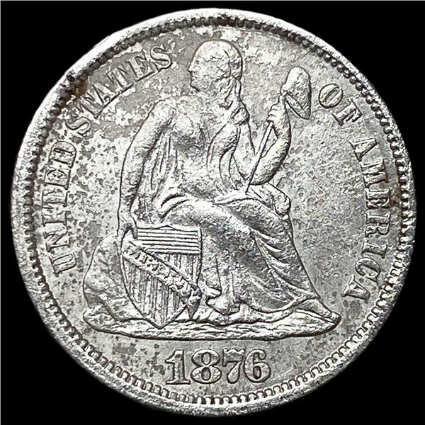 1876-CC Silver Seated Liberty Dime CLOSELY  UNCIRCULATED