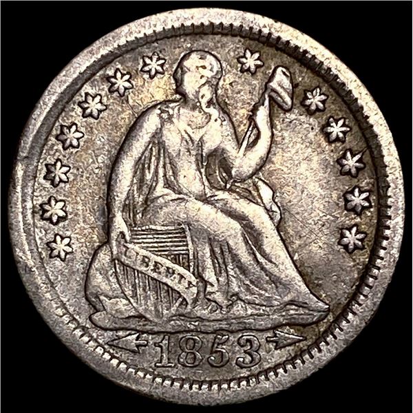 1853-O Silver Seated Liberty Half Dime NEARLY  UNCIRCULATED