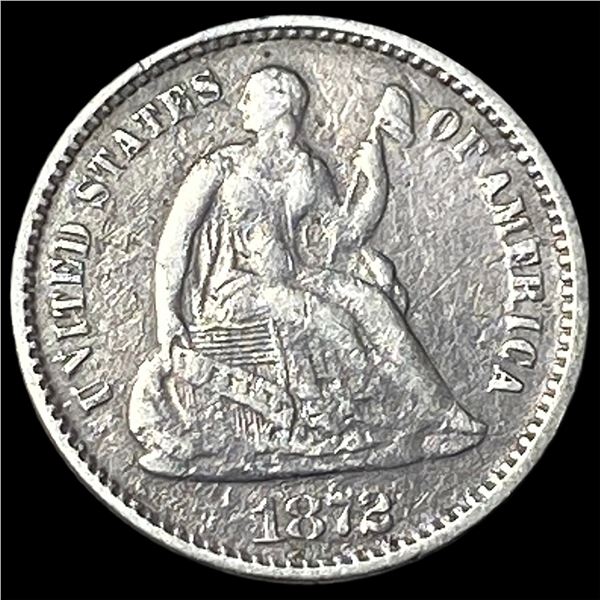 1872 Silver Seated Liberty Half Dime NEARLY  UNCIRCULATED
