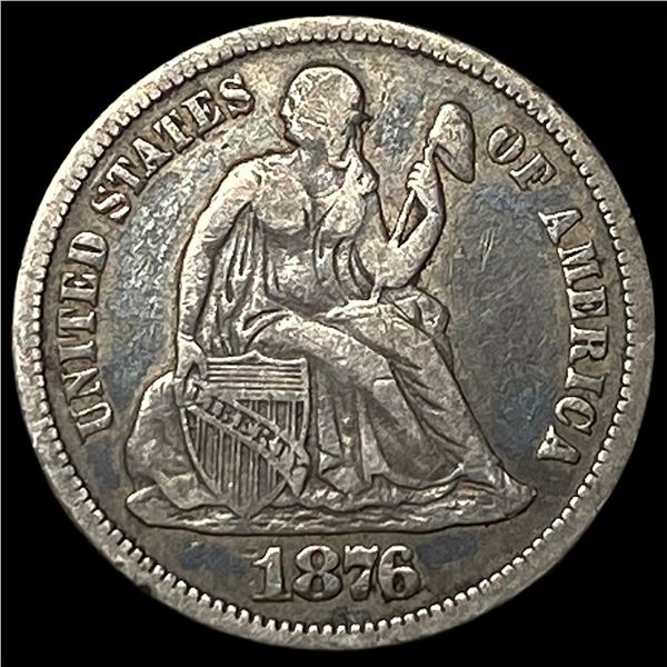 1876-CC Silver Dime ABOUT UNCIRCULATED
