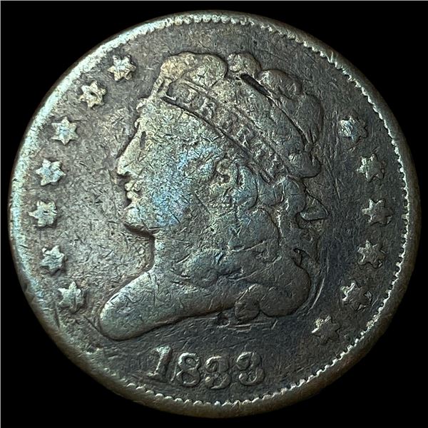 1833 Classic Head Half Cent NICELY CIRCULATED
