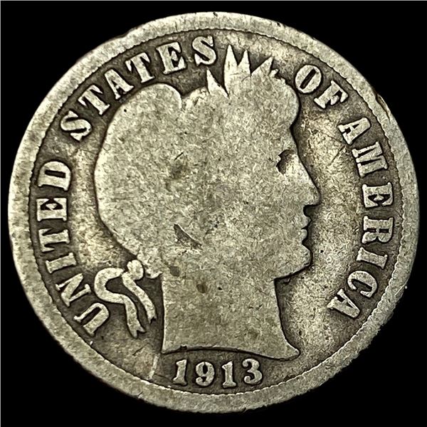 1913-S Silver Barber Dime NICELY CIRCULATED