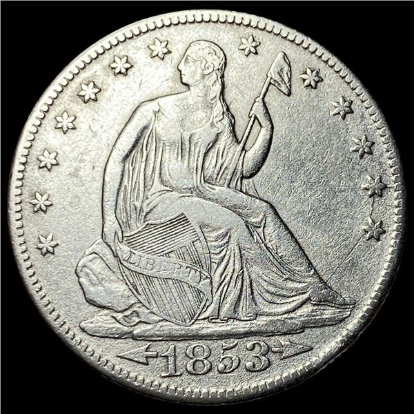 1853-O Arrows/Rays Seated Liberty Half Dollar  CLOSELY UNCIRCULATED
