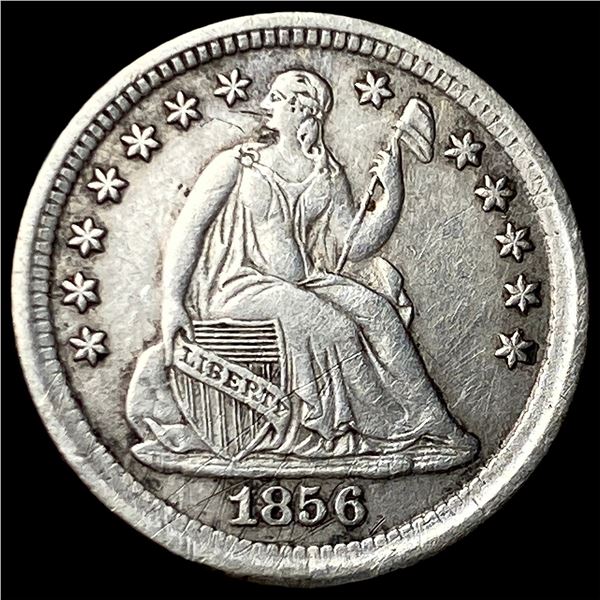 1856 Silver Seated Liberty Half Dime NEARLY  UNCIRCULATED