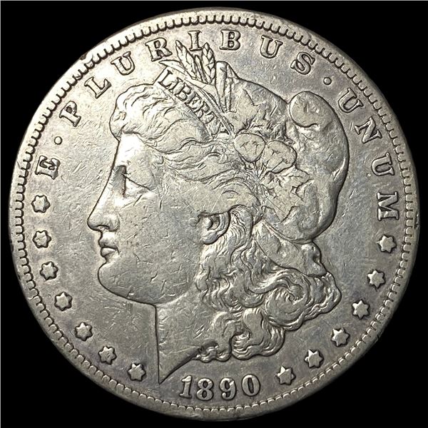 1890-CC tailbar Morgan Silver Dollar LIGHTLY CIRCULATED