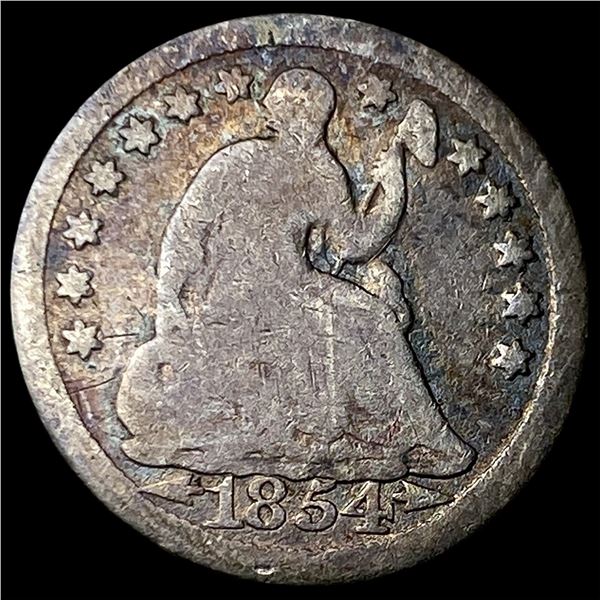 1854 Seated Liberty Silver Half Dime NICELY  CIRCULATED