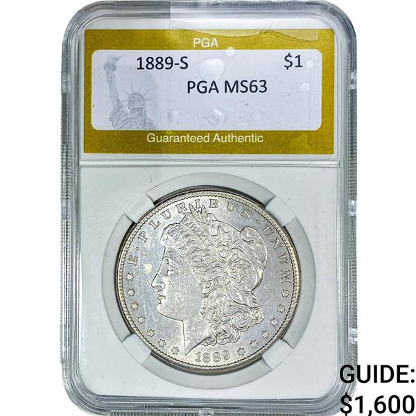 1889-S Morgan Silver Dollar PGA MS63