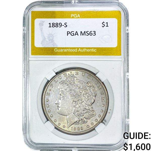 1889-S Morgan Silver Dollar PGA MS63
