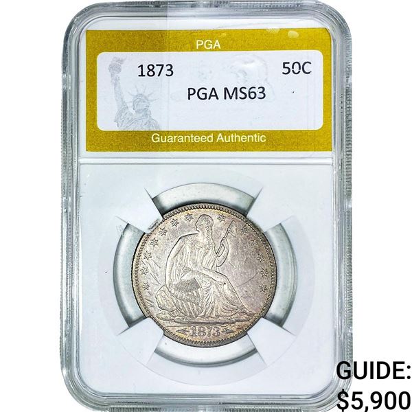1873 Seated Liberty Half Dollar PGA MS63