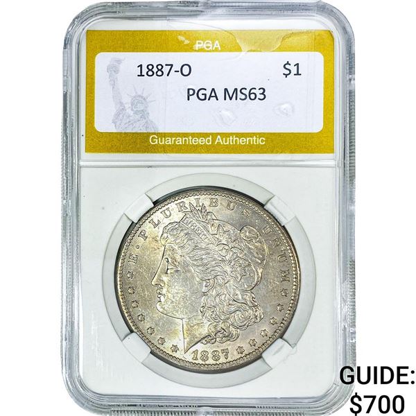1887-O Morgan Silver Dollar PGA MS63