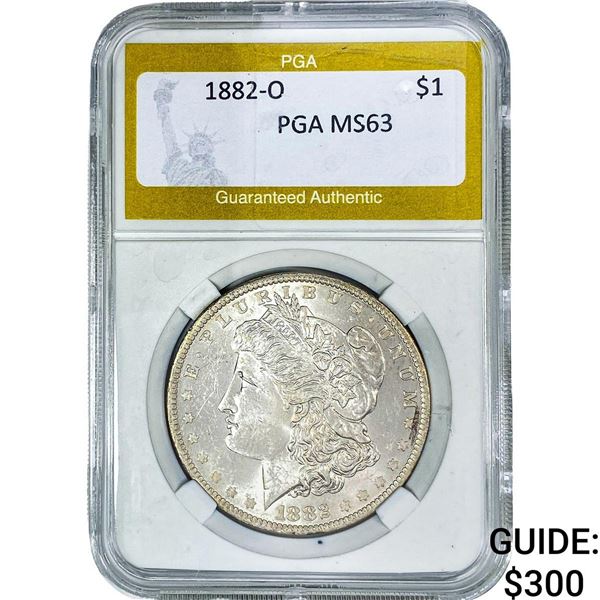 1882-O Morgan Silver Dollar PGA MS63