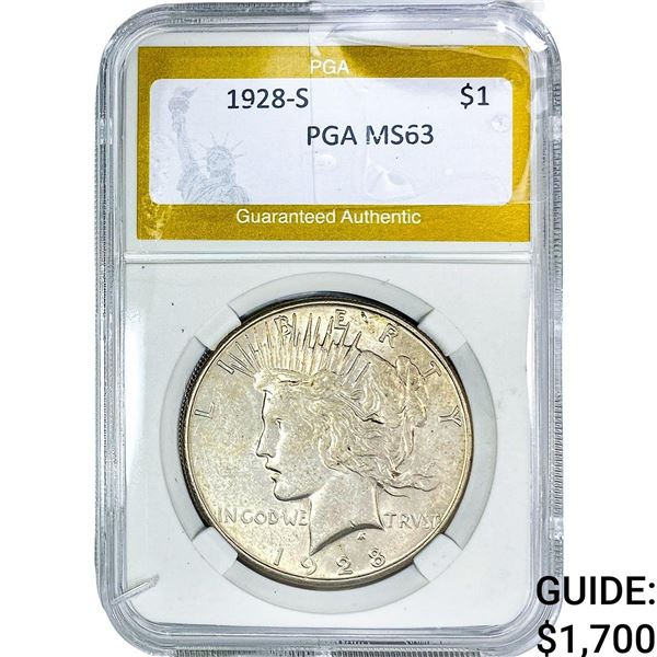 1928-S Silver Peace Dollar PGA MS63