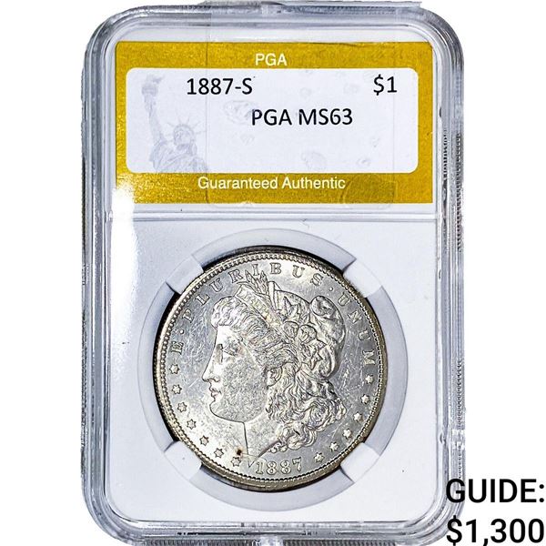 1887-S Morgan Silver Dollar PGA MS63