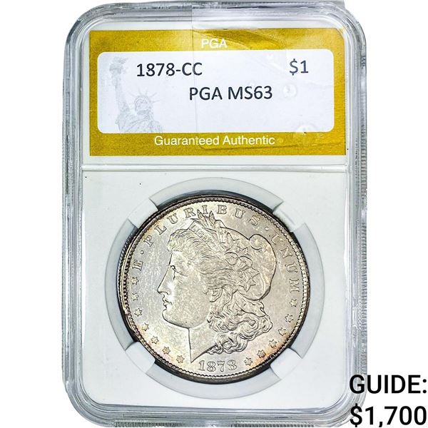 1878-CC Morgan Silver Dollar PGA MS63