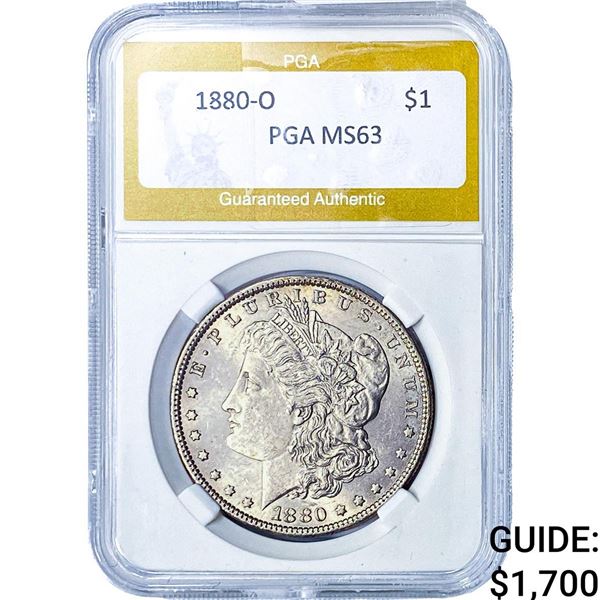 1880-O Morgan Silver Dollar PGA MS63