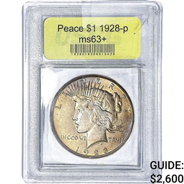 1928 Silver Peace Dollar USCG MS63+