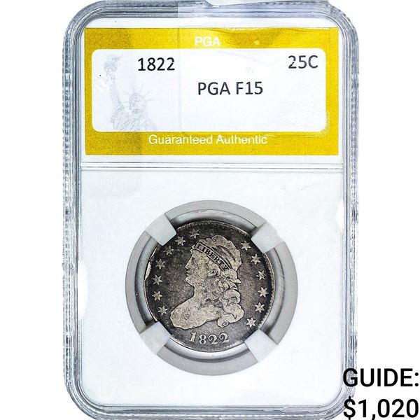 1822 Capped Bust Half Dollar PGA F15