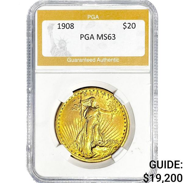 1908 ST GAUDENS Double Eagle PGA MS63