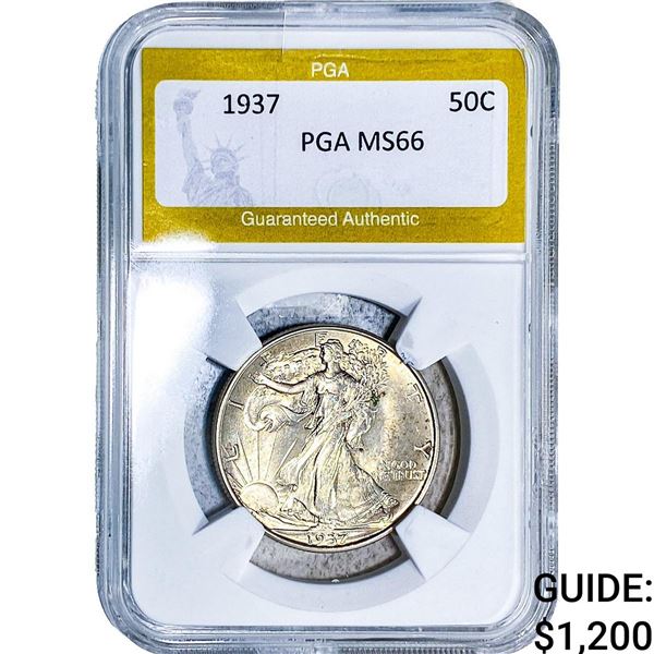 1937 Walking Liberty Half Dollar PGA MS66