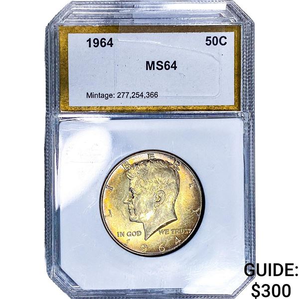 1964 Kennedy Half Dollar PCI MS64