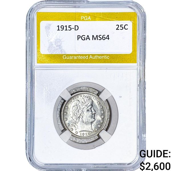 1915-D Barber Quarter PGA MS64