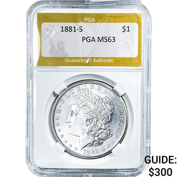 1881-S Morgan Silver Dollar PGA MS63