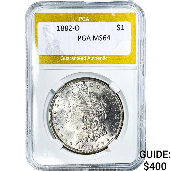 1882-O Morgan Silver Dollar PGA MS64