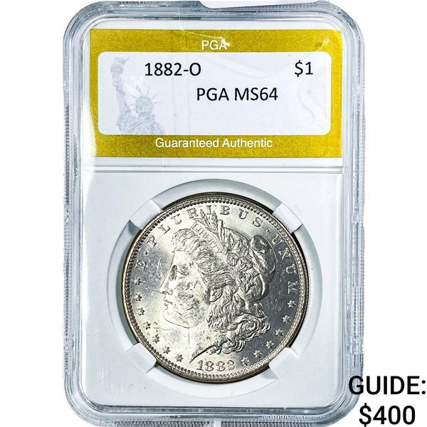 1882-O Morgan Silver Dollar PGA MS64